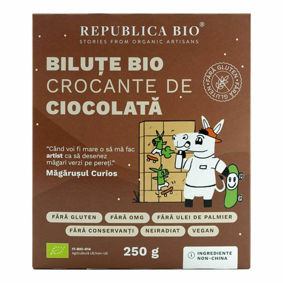 Bile crocante de ciocolata fara gluten eco x 250g (REPUBLICA BIO)