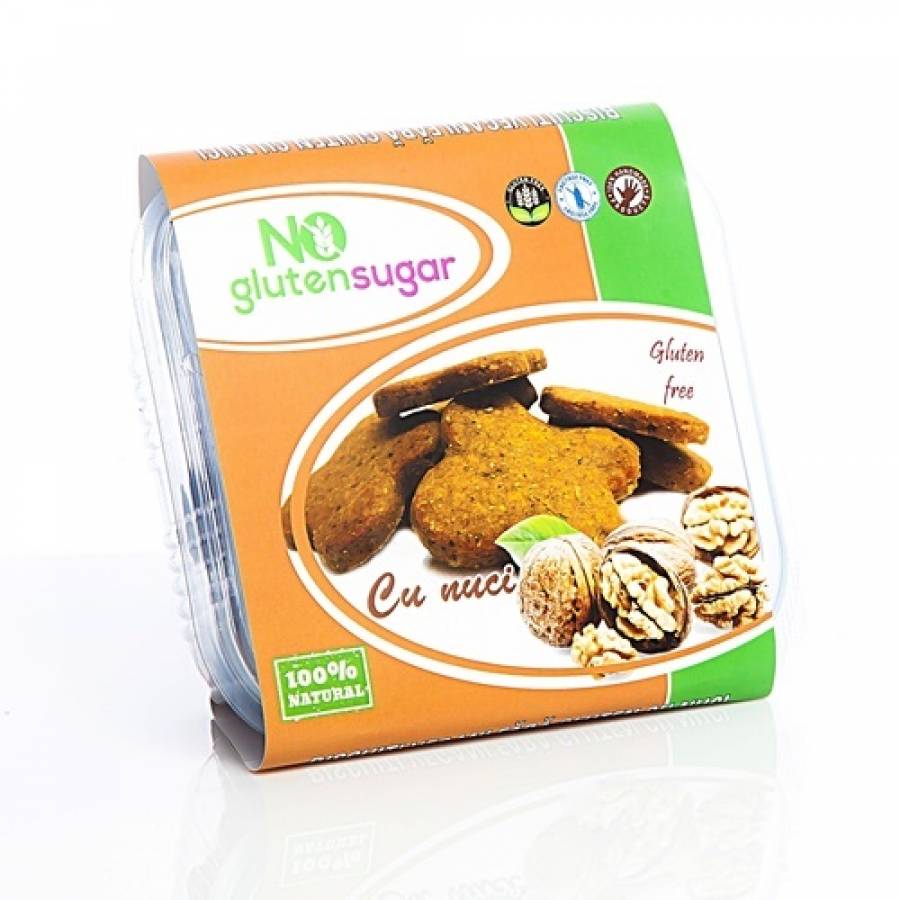 Biscuiti vegani fara gluten - nuci x 150gr (NO GLUTEN)