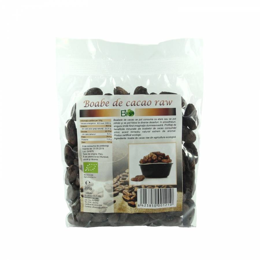 Boabe de cacao eco raw x 200g (DECO ITALIA)