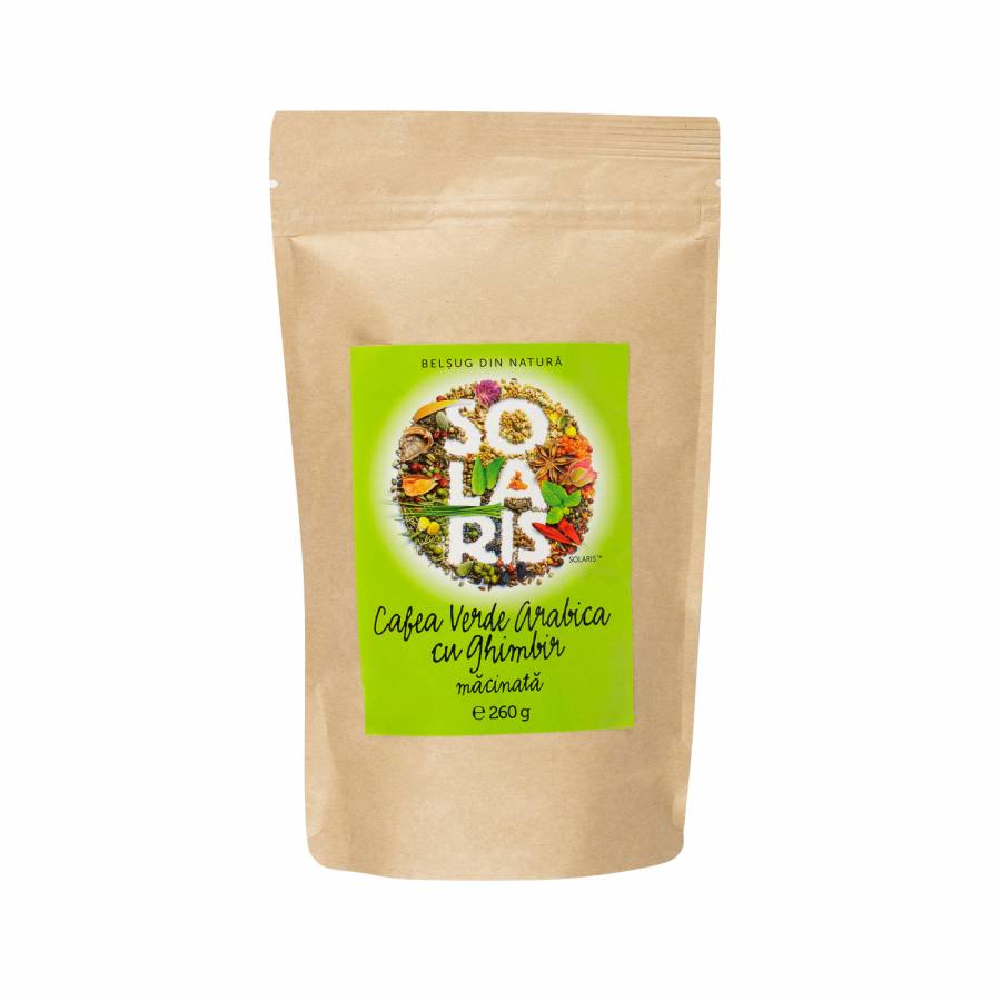 Cafea verde arabica macinata cu ghimbir x 260gr (SOLARIS)
