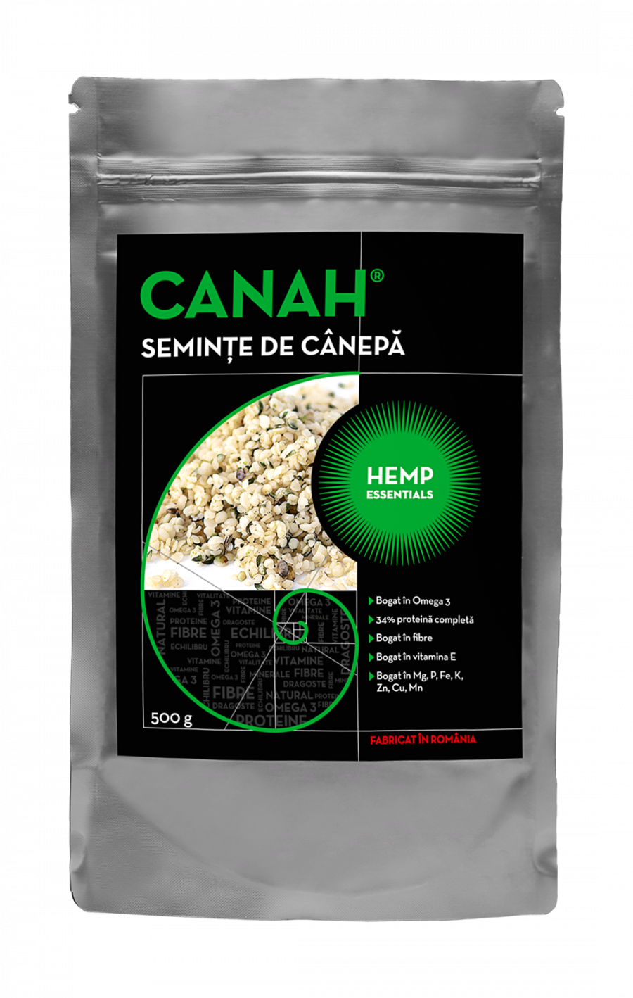 CANAH Seminte decorticate de canepa x 500gr