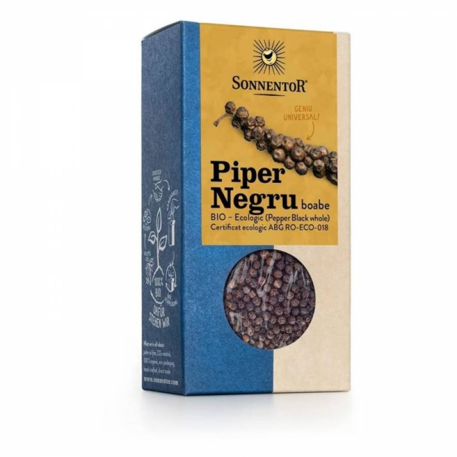 Condiment - Piper negru boabe eco x 35gr (SONNENTOR)