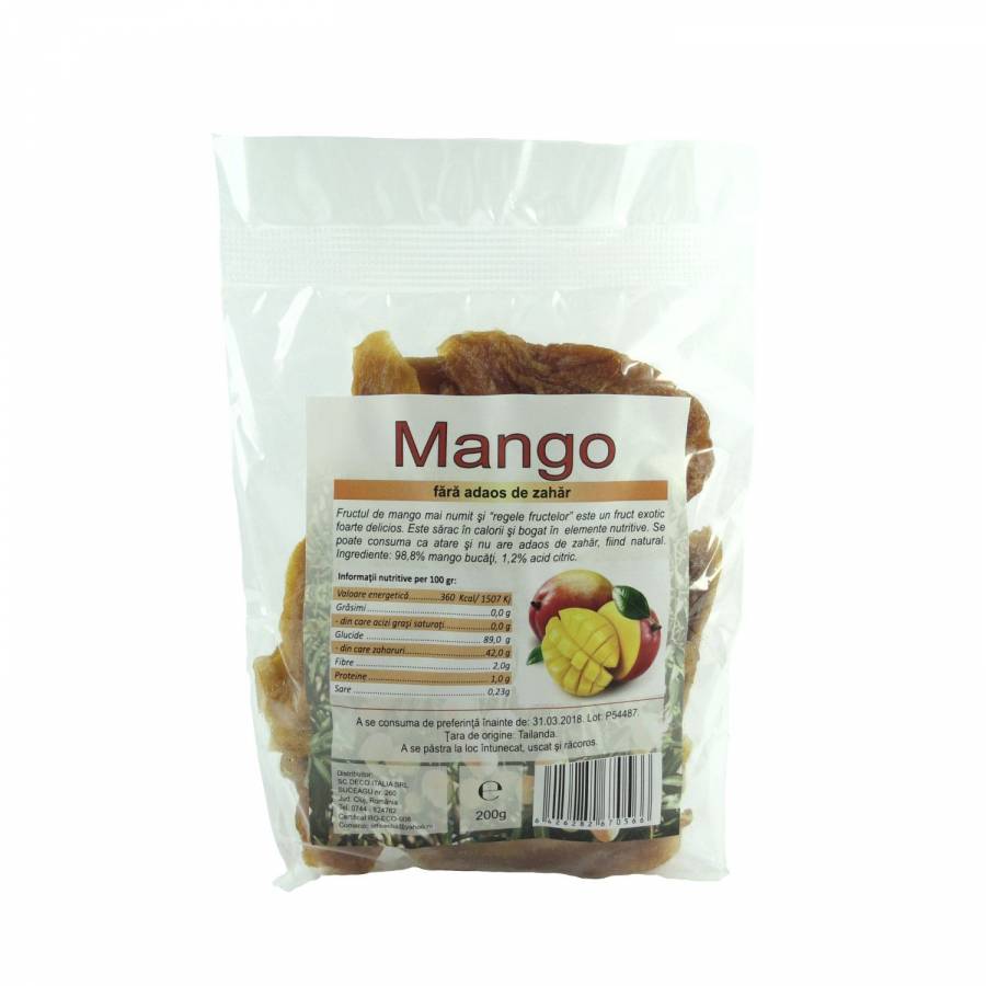 Mango deshidratat fara adaos de zahar x 200g (DECO ITALIA)