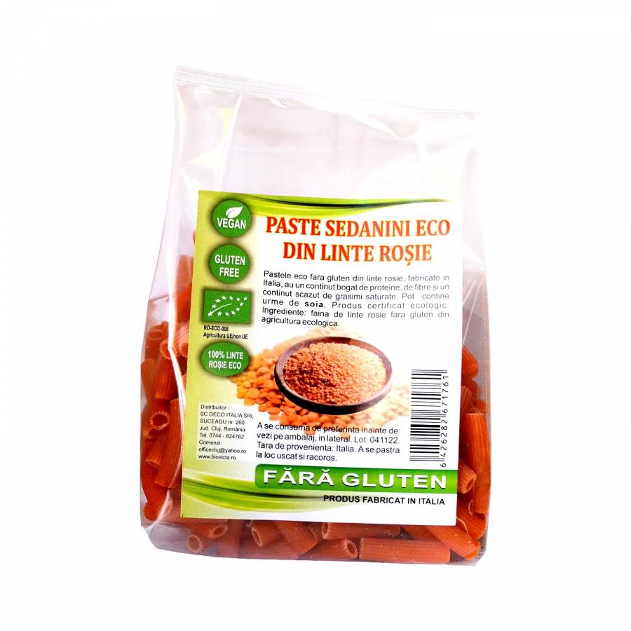 Paste sedanini eco fara gluten cu linte rosie x 250g (DECO I