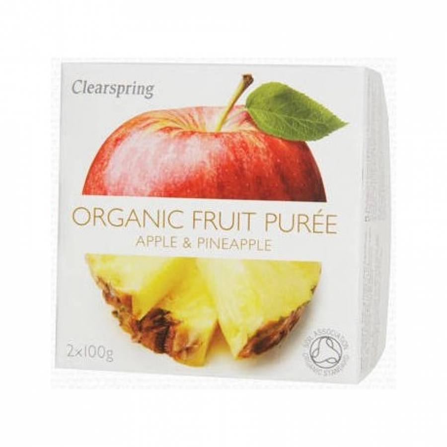 Piure mere si ananas bio 2 x 100g (CLEARSPRING)