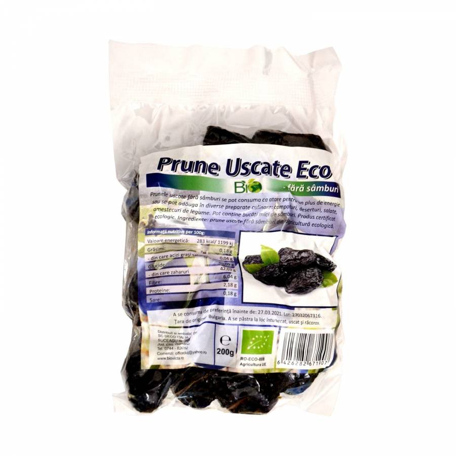 Prune uscate fara samburi eco x 200gr (DECO ITALIA)