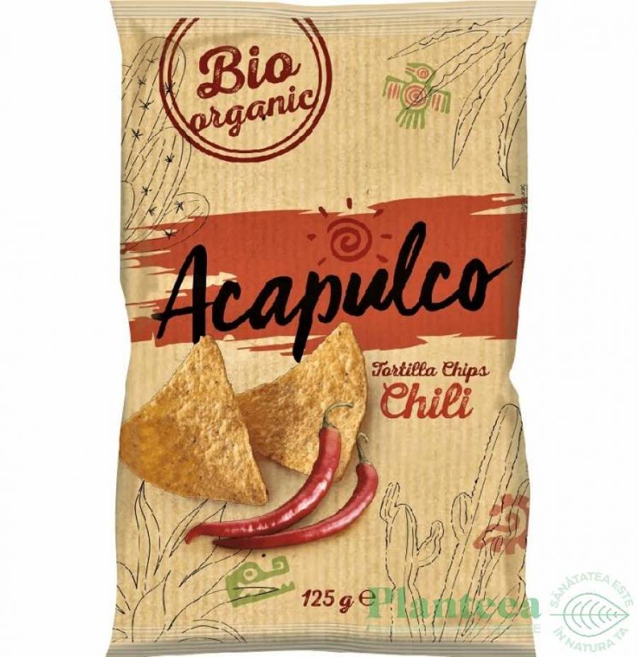 Tortilla chips cu chili eco x 125g (ACAPULCO)