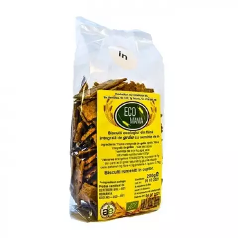 Biscuiti integrali cu seminte de in x 200g (ECO MANIA)