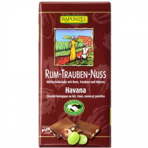 Ciocolata cu stafide, alune si rom eco x 100g (RAPUNZEL)